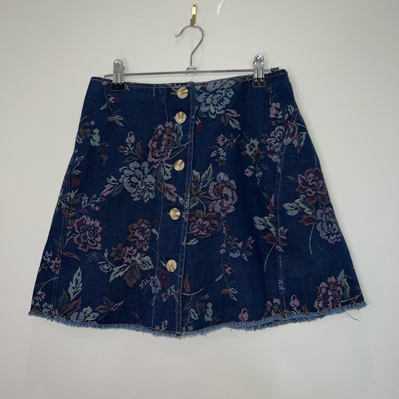 NWT Urban Outfitters Floral Denim Mini Skirt - Picture 3 of 7